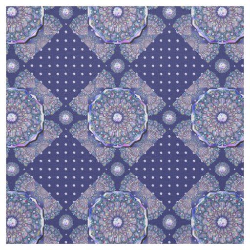 blue rosace fabric