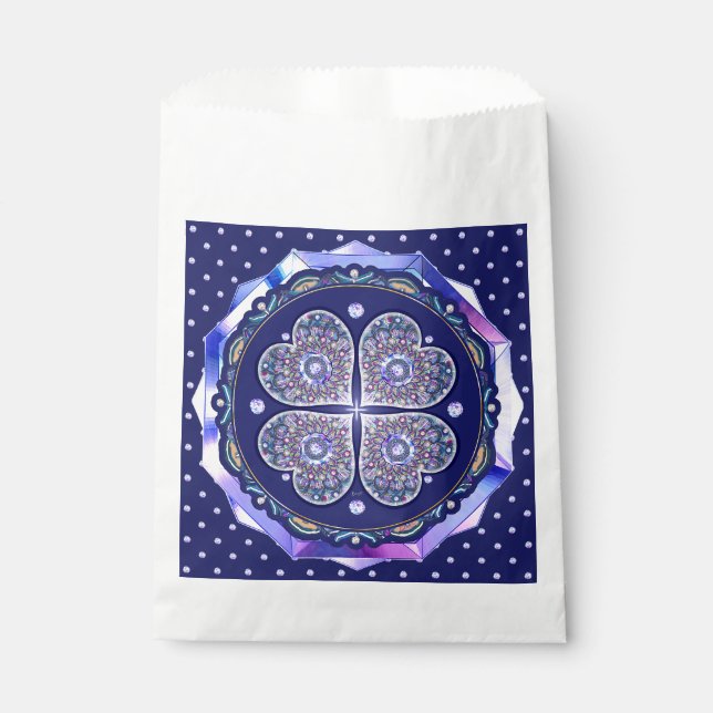 Blue Rosace Favor Bag (Front)
