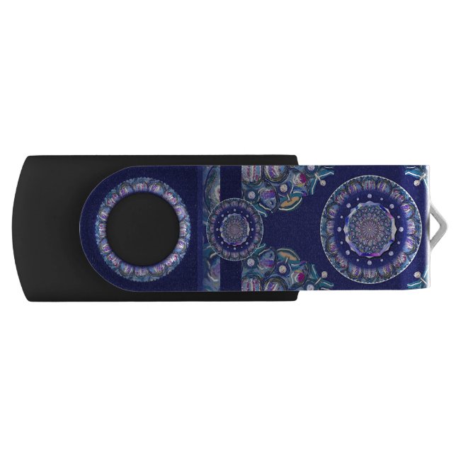 Blue Rosace Flash Drive (Front)