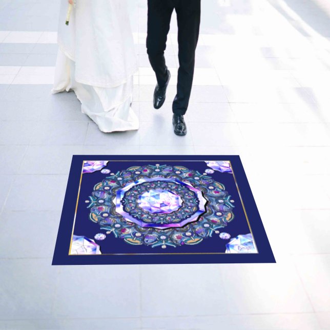 Blue Rosace  Floor Decals (Wedding)