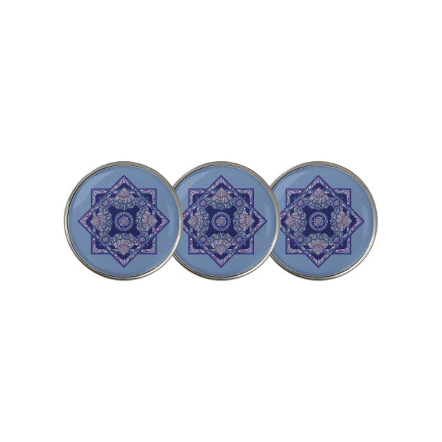 Blue Rosace Golf Ball Marker (3 Up)