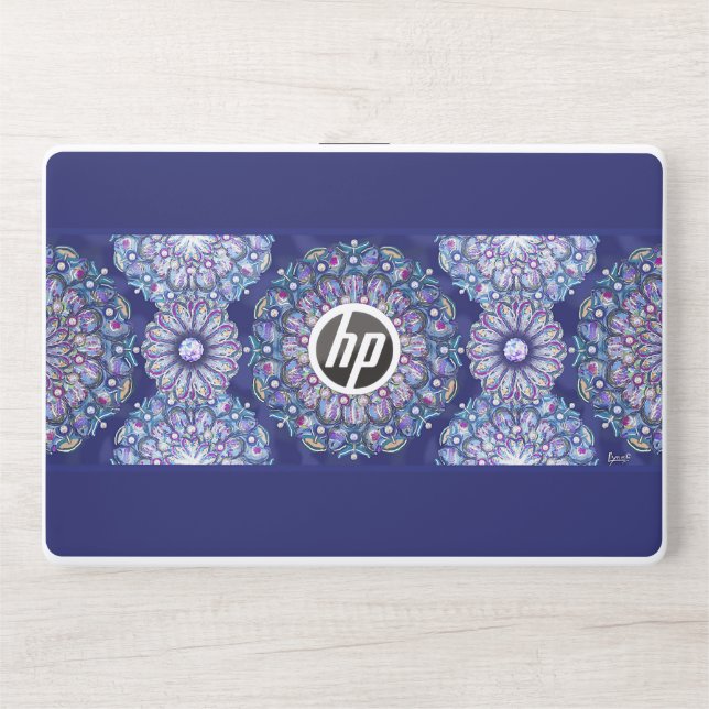 Blue Rosace  HP Laptop Skin (Front)