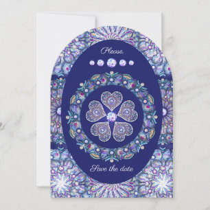 Blue Rosace Invitation