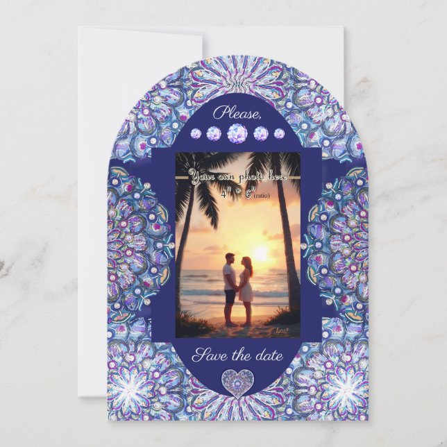 Blue Rosace Invitation (Front)