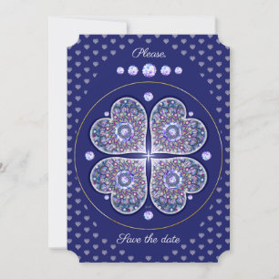 Blue Rosace Invitation