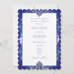 Blue Rosace Invitation
