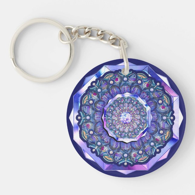 blue rosace keychain (Front)
