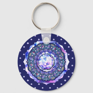 blue rosace keychain