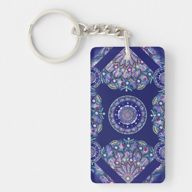 blue rosace keychain (Front)