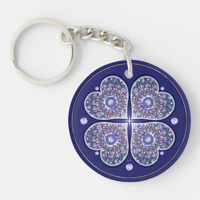 blue rosace keychain (Front)