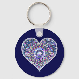 Blue Rosace Keychain