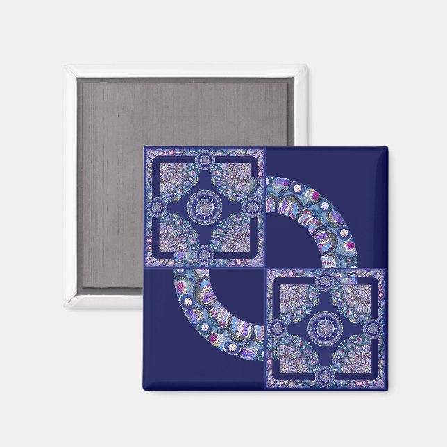 Blue Rosace Magnet (Front/Back)