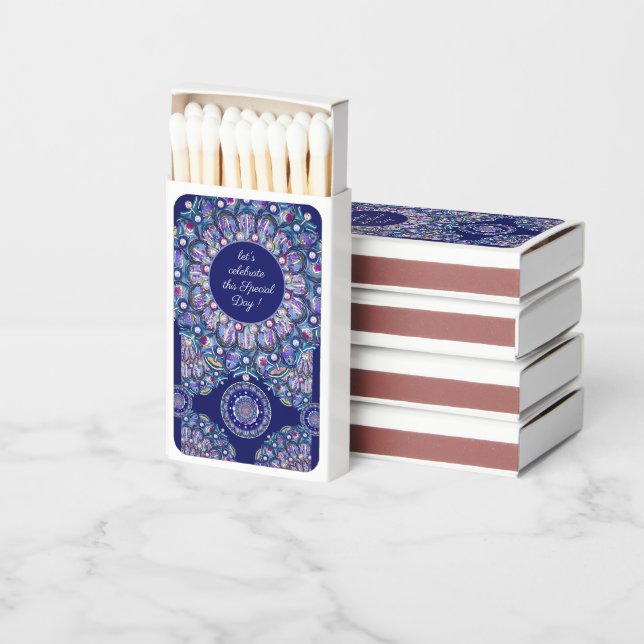 Blue Rosace  Matchboxes (Stacked)