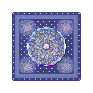 Blue Rosace  Metal Print