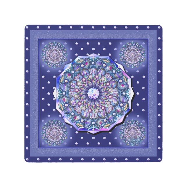 Blue Rosace  Metal Print (Front)