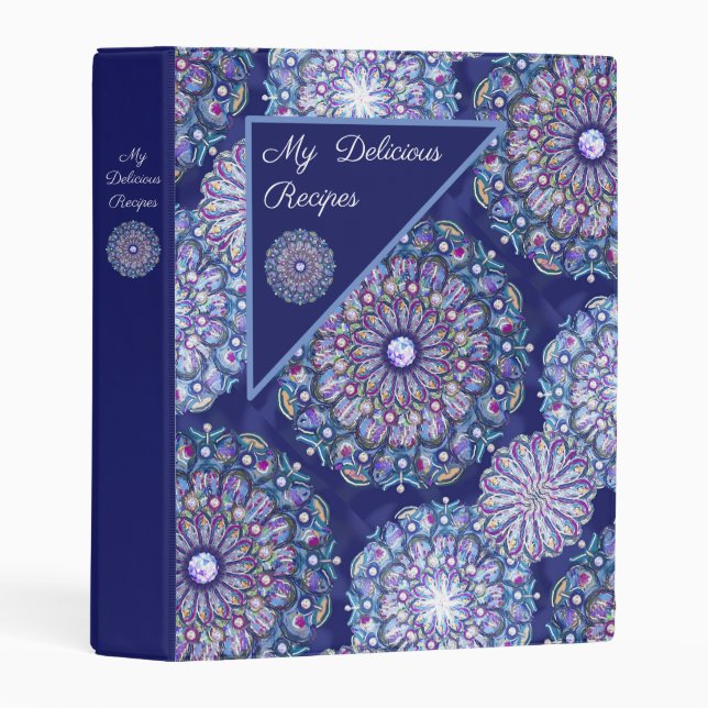 Blue Rosace  Mini Binder (Front/Spine)