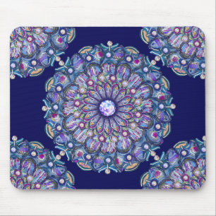 Blue rosace mouse pad