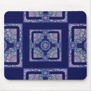 Blue Rosace Mouse Pad