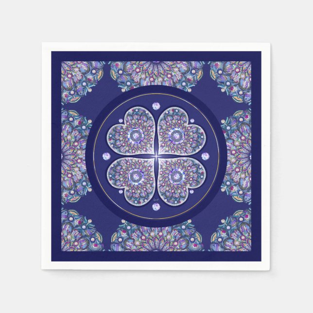 Blue Rosace Napkins (Front)