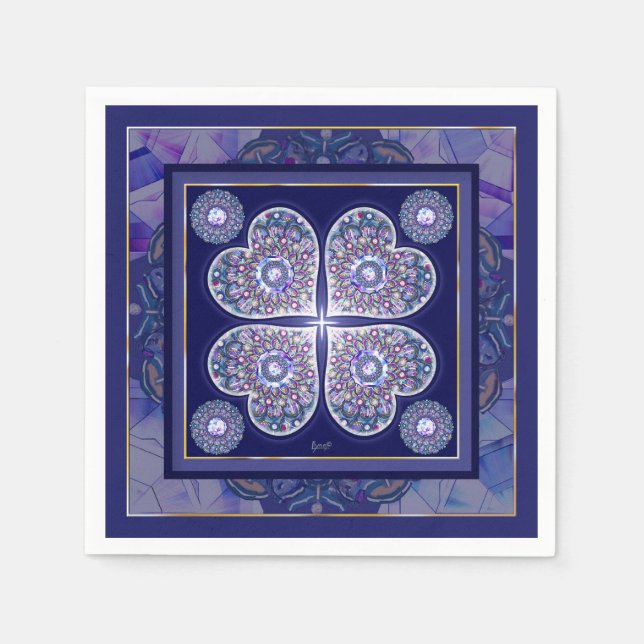 Blue Rosace Napkins (Front)