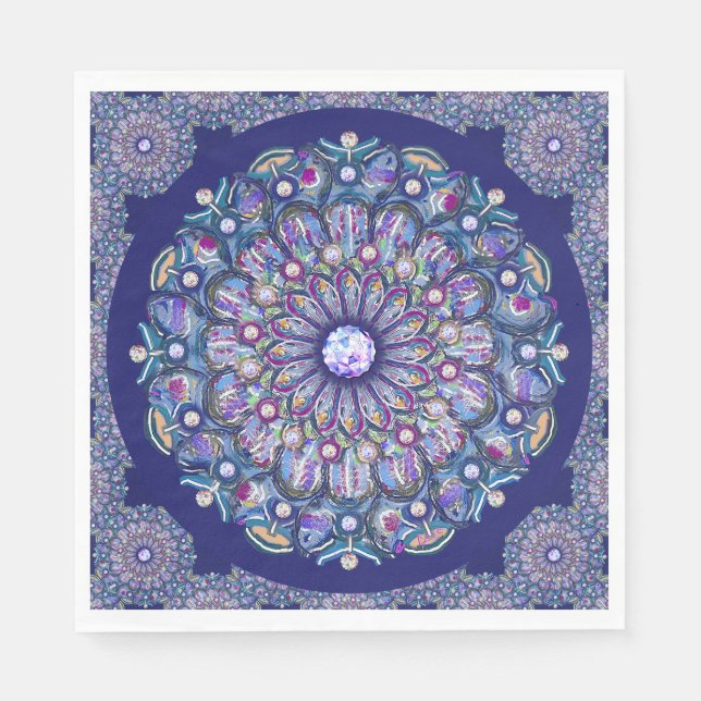 Blue Rosace Napkins (Front)