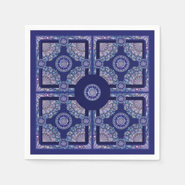Blue Rosace Napkins (Front)