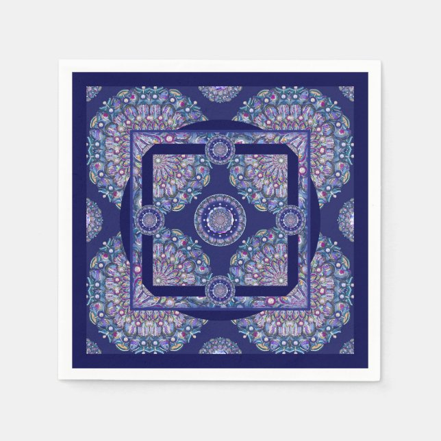 Blue Rosace Napkins (Front)