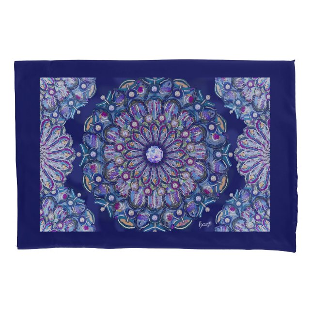 Blue Rosace Pillow Case (Front)