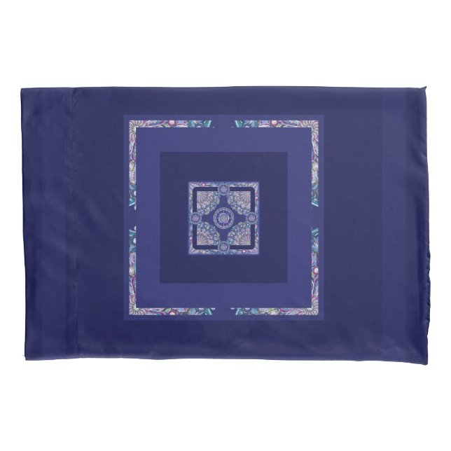 Blue Rosace Pillow Case (Front)