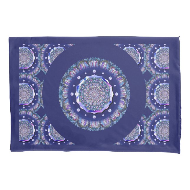 Blue Rosace Pillow Case (Front)