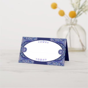 Blue Rosace Place Card