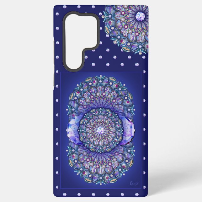 Blue rosace samsung galaxy case (Back)