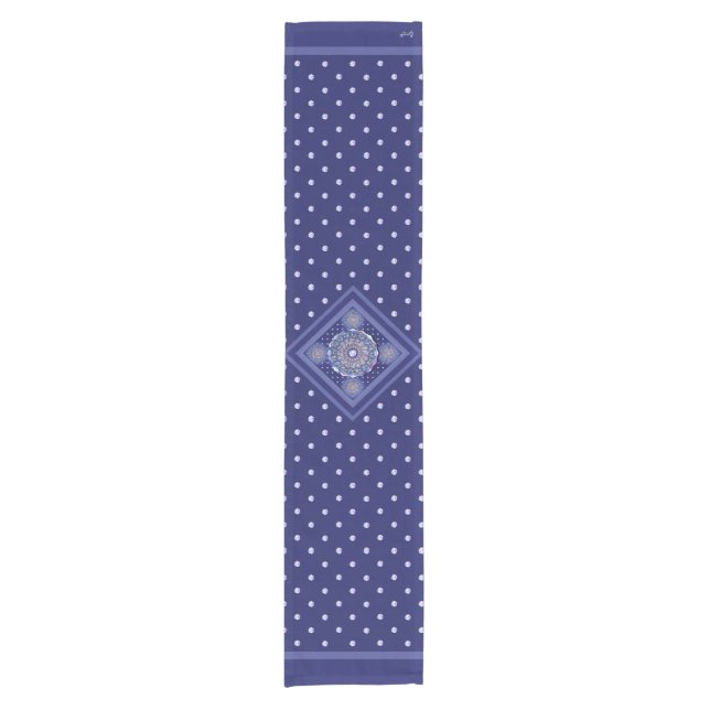 Blue Rosace Short Table Runner (Front)