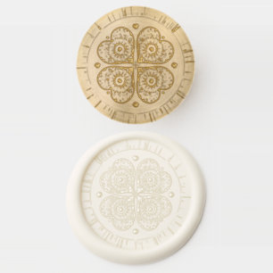 Blue rosace & snowflake wax seal stamp