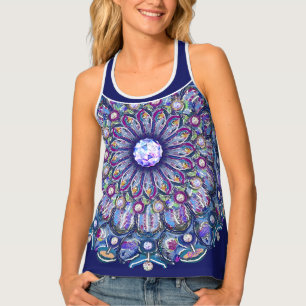 Blue Rosace  Tank Top
