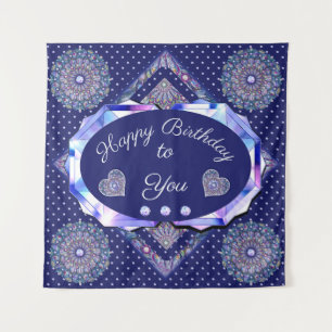 Blue Rosace  Tapestry