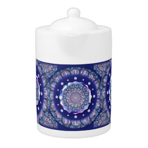 Blue Rosace Teapot