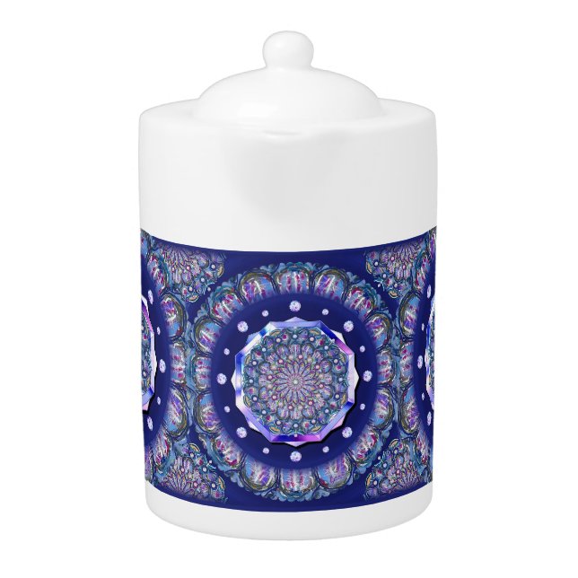 Blue Rosace Teapot (Front)