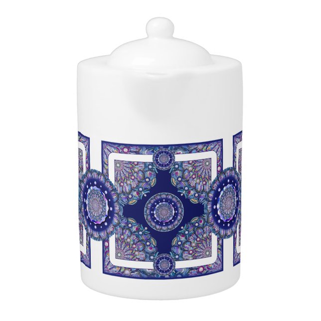 Blue Rosace Teapot (Front)