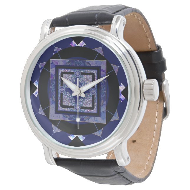 Blue Rosace Watch (Angled)