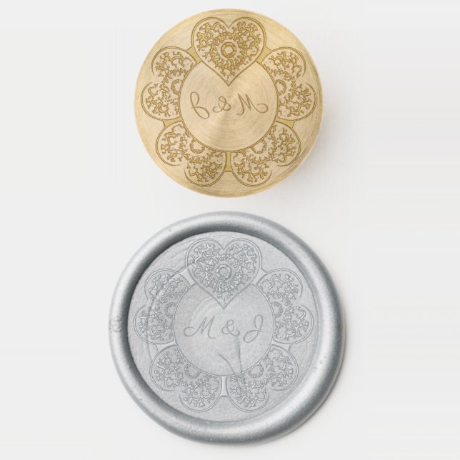 Blue Rosace Wax Seal Stamp (Stamped)