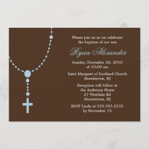 Blue Rosary Invitations