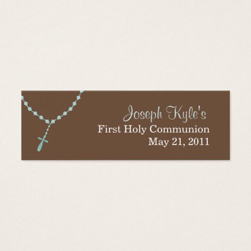 Blue Rosary Small Tag Business Cards