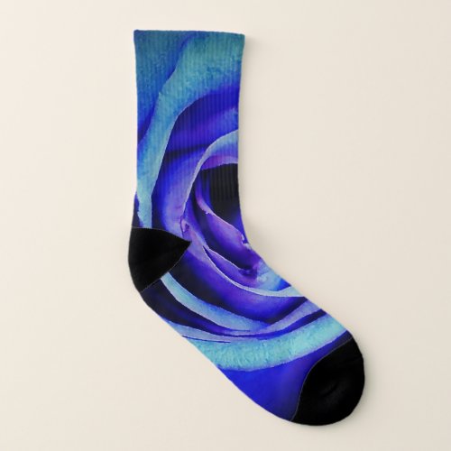 Blue Rose Abstract Pattern Socks