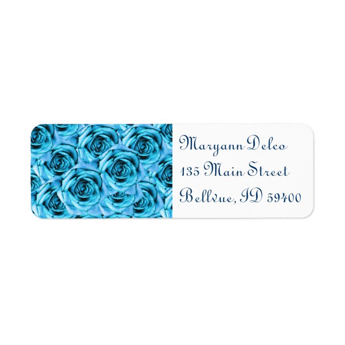 Blue Rose Address Label
