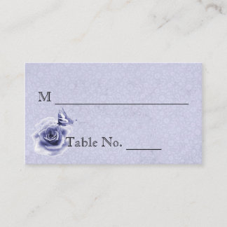 Blue Rose and Butterfly Wedding Place Cards