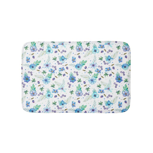 Blue rose bath mat (Front)