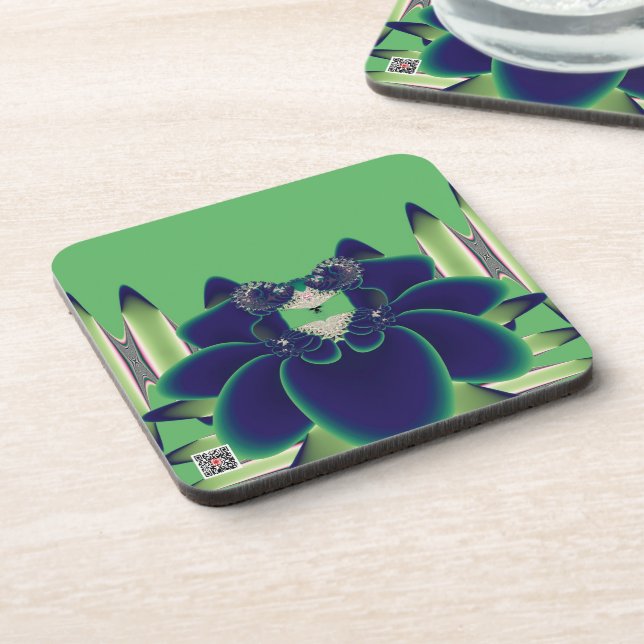 Blue Rose Beverage Coaster (Left Side)