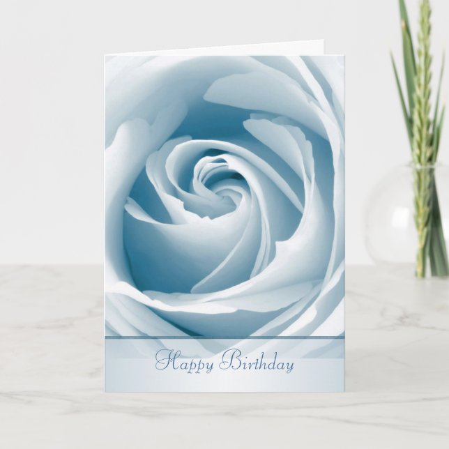 Blue rose birthday Card (Front)