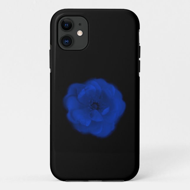 Blue Rose, Black Background. Case-Mate iPhone Case (Back)